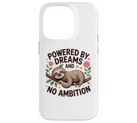 Funny Lazy Sloth Powered by Dreams No Ambition Case for iPhone 14 Pro