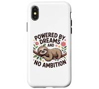 Funny Lazy Sloth Powered by Dreams No Ambition Case for iPhone X/XS