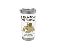 Funny Lazy Sloth Snail Sarcastic Procrastination Saying Stainless Steel Insulated Tumbler