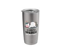 Funny Lazy Unicorn - Tired - Born to Sparkle But Not Today Stainless Steel Insulated Tumbler