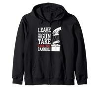 Funny Leave The Gun Take the Cannoli Men Women Italian Flag Zip Hoodie