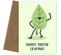 Funny Leaving Card and Farewell Gift - Sorry You're Leafing - New Job Card for Colleague Boss or Promotion, Funny Leaving Cards