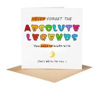 Funny Leaving Card for Colleague- Never Forget The Absolute Legends, Goodbye Cards for Coworker Men & Women, Farewell for Work Friend (Moon)