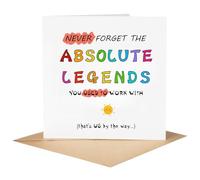 Funny Leaving Card for Colleague- Never Forget The Absolute Legends, Goodbye Cards for Coworker Men & Women, Farewell for Work Friend (Sun)