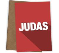 Funny Leaving Card for Colleagues - Judas! The Betrayal of Traitor that Leaves Work! Rude & Sarcastic Sorry You're Leaving Card for Work Friend