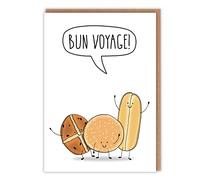 Funny Leaving Card - Goodbye - Good Luck - New Job - Farewell - Travelling - Gap Year - Maternity - Retirement - Moving - 'Bun Voyage' - For Him Her Colleague