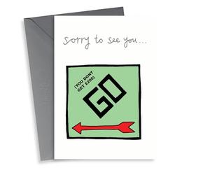 Funny Leaving Card - Monopoly GO - Sorry To See You Go!