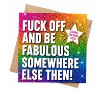 Funny Leaving Card with Envelope, Rude Goodbye Card, Going Away Card for Friend, Colleague or Work Bestie, Cheeky Farewell Card for New Job, Moving Away or Retirement