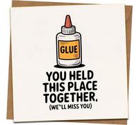 Funny Leaving Card - You Held This Place Together - Farewell Goodbye Card for Coworker, Boss or Colleague, Square 145mm x 145mm, Blank Inside with Kraft Envelope