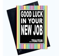 Funny Leaving Cards Colleague New Job Card Good Luck Bye Farewell Traitor PC1072