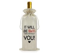 Funny Leaving Gifts for Colleagues Drawstring Wine Bottle Bag Farewell Goodbye Going Away Gift for Coworker New Job Gifts for Colleagues Retirement Present for Women Men Reusable Wine Bottle Covers