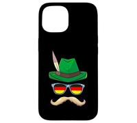 Funny Lederhosen Oktoberfest German Face Glasses Halloween Case for iPhone 15