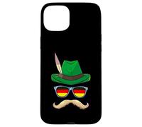 Funny Lederhosen Oktoberfest German Face Glasses Halloween Case for iPhone 15 Plus