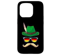 Funny Lederhosen Oktoberfest German Face Glasses Halloween Case for iPhone 15 Pro