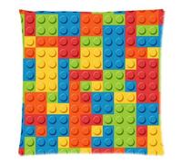 Funny Lego Bricks / Blocks Kids Square Decorative Throw Pillow Case Cushion Cover - Twin sides Printing - Pillowcase 18x18 Inch