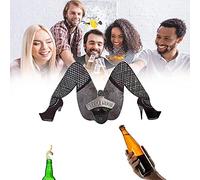 Funny Legs Vintage Bottle Opener,Beer Bottle Opener Wall Mounted, Vintage Sexy Leg Metal Bottle Opener, Goddess Leg Bottle Openers, One-Handed Beer Opener Capper Catcher (Stockings)