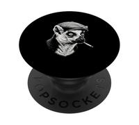 Funny Lemur Smoking Cigarette Meme Mafia Primate PopSockets Adhesive PopGrip