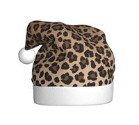 Funny Leopard Animal Print Christmas Hat Santa Hat Cap For Unisex Adults Xmas New Year Festive Holiday Party Decoration And Supplies