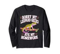 Funny Leopard Gecko Ate My Homework Reptile Lover Long Sleeve T-Shirt