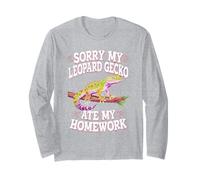 Funny Leopard Gecko Ate My Homework Reptile Lover Long Sleeve T-Shirt