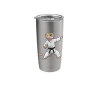 Funny Leopard Gecko Doing Karate Samurai Ninja Lizard Stainless Steel Insulated Tumbler