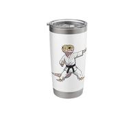 Funny Leopard Gecko Doing Karate Samurai Ninja Lizard Stainless Steel Insulated Tumbler