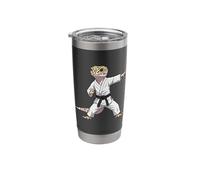 Funny Leopard Gecko Doing Karate Samurai Ninja Lizard Stainless Steel Insulated Tumbler
