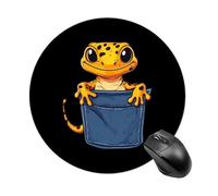 Funny Leopard Gecko Lizard Mouse Pad Round Mousepads Desk Mat for Office Laptops