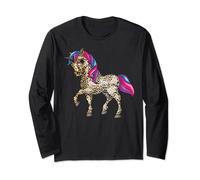 Funny Leopard Print Unicorn Gift | Cute Imaginary Creature Long Sleeve T-Shirt
