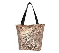 Funny Leopard Skins Fashion Canvas Tote Bag With All Over Print Design,Large Reusable Shopper Tote With Double Handles,Beach Tote, Weekend Bag