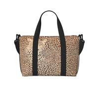 Funny Leopard Skins Printed Travel Tote Bag, Large Capacity Gym Bag, Lightweight Weekend Travel Shoulder Bag, Unisex
