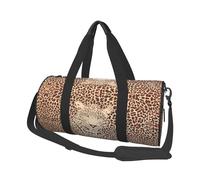 Funny Leopard Skins Travel Duffel Bag for Women Men,Print Polyester Tote Round Luggage Bag with Shoulder Strap