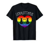 Funny Lesbian Pride Gay Pride Stuff Gay Cat Lickalottapus T-Shirt