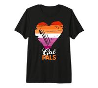 Funny Lesbian Saying Gal Pals Lesbian Flag Premium T-Shirt