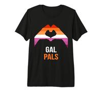 Funny Lesbian Saying Gal Pals Lesbian Flag Premium T-Shirt