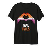 Funny Lesbian Saying Gal Pals Vintage Lesbian Flag Premium T-Shirt