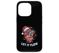 Funny Let It Flow Heart Anatomy Nurse Christmas Case for iPhone 13 Pro
