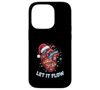 Funny Let It Flow Heart Anatomy Nurse Christmas Case for iPhone 14 Pro