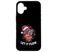 Funny Let It Flow Heart Anatomy Nurse Christmas Case for iPhone 16 Plus
