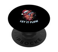 Funny Let It Flow Heart Anatomy Nurse Christmas PopSockets Adhesive PopGrip