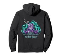 Funny Let That Shit Go Zen Frog Toad Buddha Yoga Mindfulness Pullover Hoodie