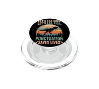 Funny Let's Eat Kids Punctuation Saves Lives Grammar PopSockets PopGrip for MagSafe