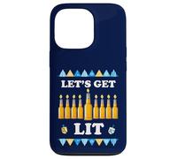 Funny Let's Get Lit Shirt Jewish Hanukkah Beer Lover Case for iPhone 13 Pro