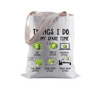 Funny Lettuce Tote Bag Lettuces Lover Gift Things I Do In My Spare Time Shopping Bag for Lettuces Farmer (Lettuce)
