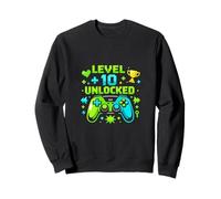 Funny Level 10 Unlocked Gamer Video Game 10th Birthday Sweatshirt