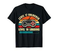 Funny Level 17 Unlocked Gamer 17th Birthday Vintage 17 Bday T-Shirt