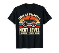 Funny Level 44 Unlocked Gamer 44th Birthday Vintage 44 Bday T-Shirt