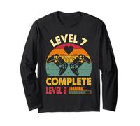 Funny Level 7 Complete Vintage Retro 7th Wedding Anniversary Long Sleeve T-Shirt