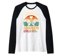 Funny Level 7 Complete Vintage Retro 7th Wedding Anniversary Raglan Baseball Tee