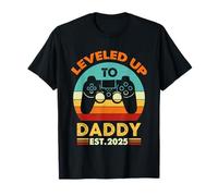 Funny Leveling Up to Dad Est. 2025 New Dad First Daddy 2025 T-Shirt